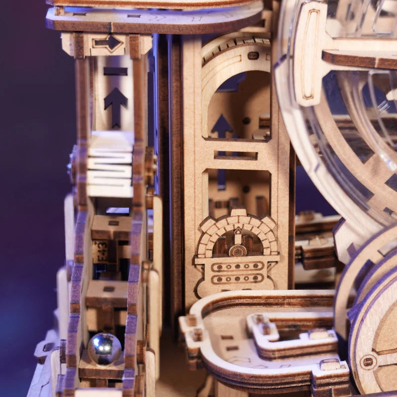 Robotime Rokr Pinball Model Gear Ball Challenge 3D Wooden Puzzle Model Kits to Build DIY Table Game Gift Idea for Men Women -EGC