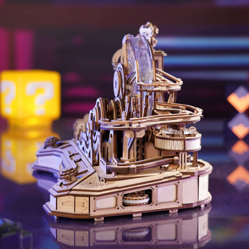 Robotime Rokr Pinball Model Gear Ball Challenge 3D Wooden Puzzle Model Kits to Build DIY Table Game Gift Idea for Men Women -EGC