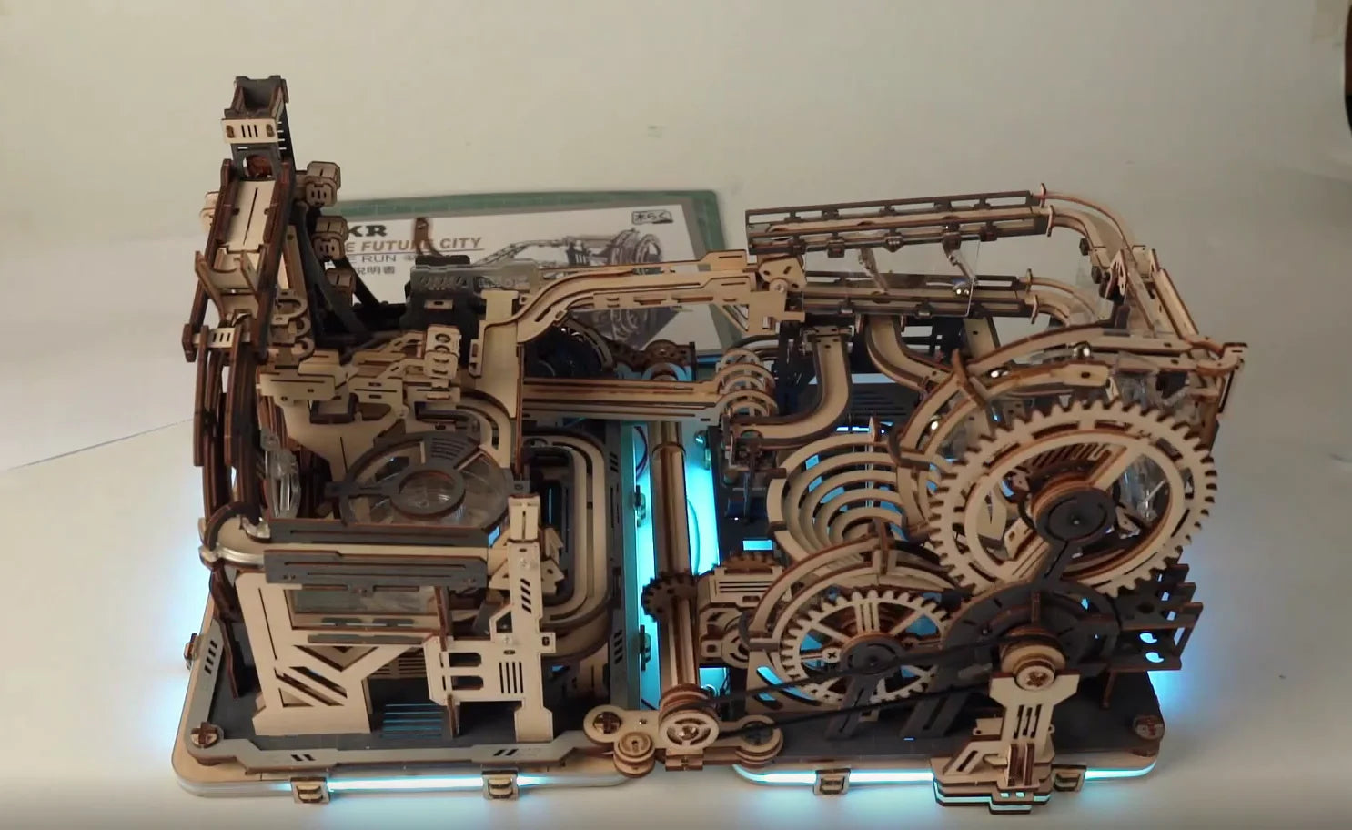 Electric Wooden Marble Run Spaceport 3D Puzzle Kit