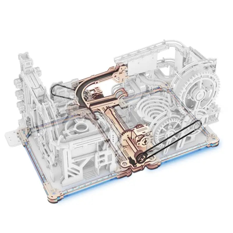 Electric Wooden Marble Run Spaceport 3D Puzzle Kit