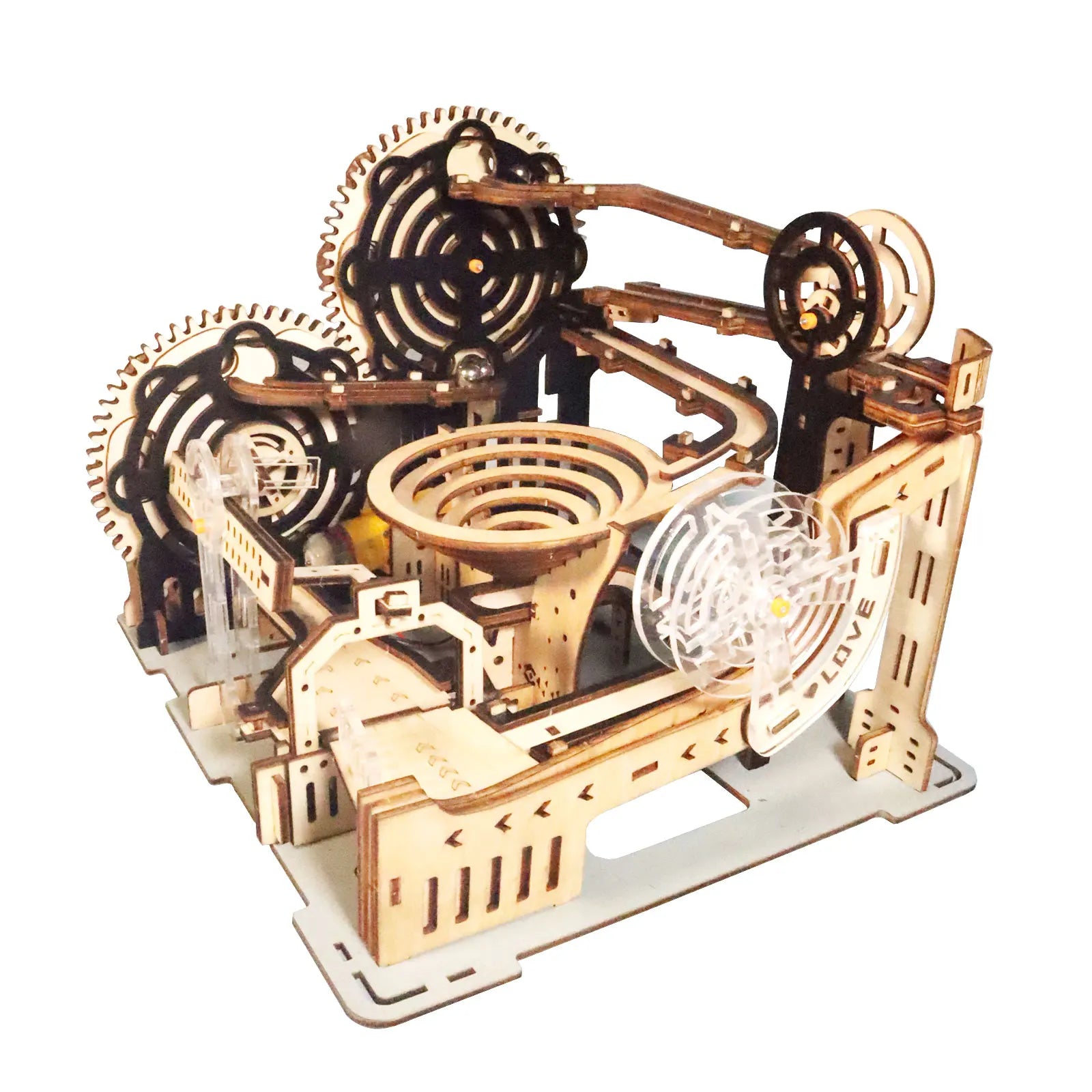 Electric Wooden Marble Run Puzzle with Motor Lift