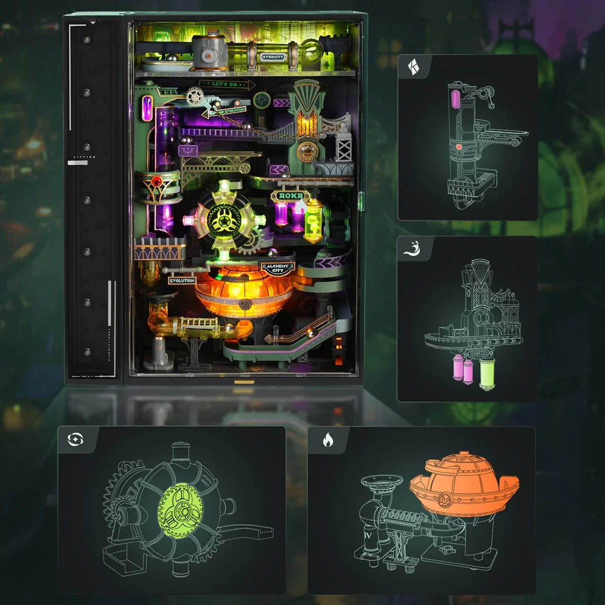 ROBOTIME ROKR Alchemy City Marble Run Infinite Loop Parallel World Series STEM Toy Ultimate Christmas Gift for Boys Collectors