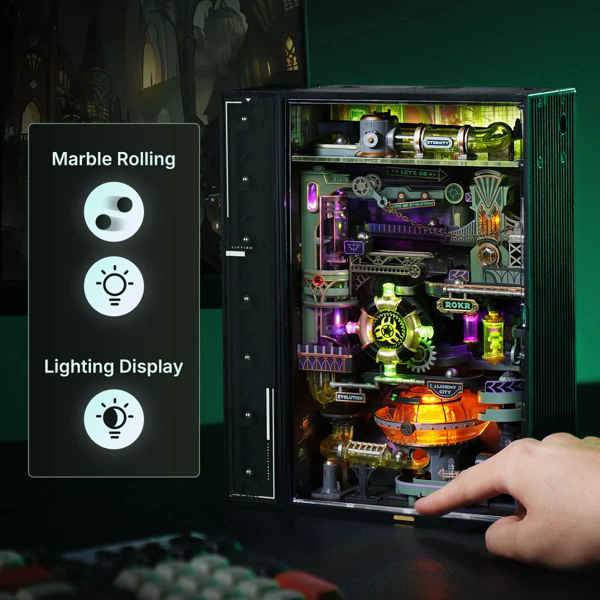 ROBOTIME ROKR Alchemy City Marble Run Infinite Loop Parallel World Series STEM Toy Ultimate Christmas Gift for Boys Collectors